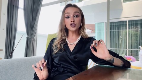 Submissive guy dominated by a fierce lady boss in various sexy ways
